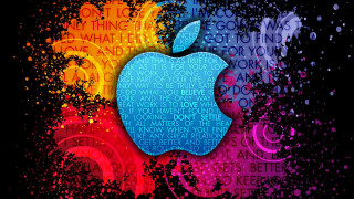 Apple logo colorful spray paint - an apple logo free wallpaper for desktop