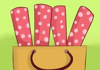 Pink polka dots smile bag - a bag free wallpaper