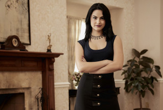 Woman standing living room arms - free dark wallpaper for desktop