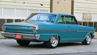 Blue car parked road building 2 - a blue car free wallpaper for desktop