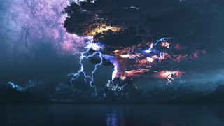 Cloud lightning mountain sky storm - a lightning bolt free wallpaper
