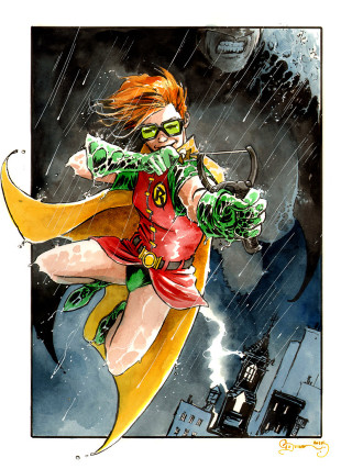 Batgirl flying rain bat green - a bat free wallpaper