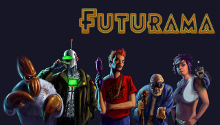 Group people standing futurama sign - dan mumford free wallpaper for desktop