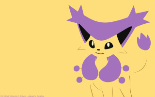 Cartoon cat purple tail yellow - black eye free wallpaper