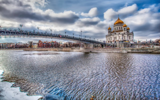Bridge river building background water - andrey yefimovich martynov free wallpaper
