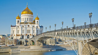 Bridge river cathedral golden domes - a cathedral free wallpaper