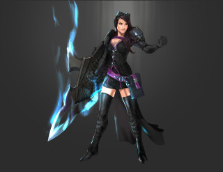 Woman black outfit sword flamed - a black outfit holding free wallpaper for desktop
