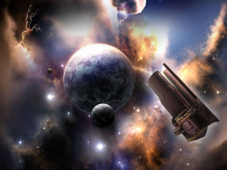 Space station sky planets stars - a distant star in the foreground free wallpaper