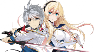 Anime characters long blonde hair - one holding free wallpaper