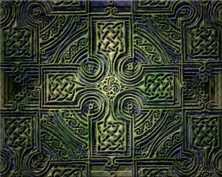 Green black pattern cross side - a green border free wallpaper