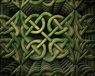 Green pattern knot black background 2 - mosaic free wallpaper for desktop