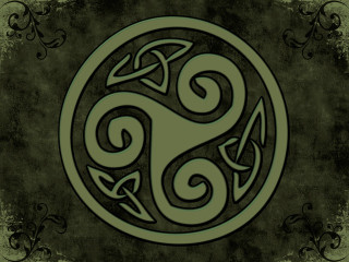 Celtic symbol green black swirly - celtic free wallpaper