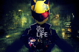 Man yellow helmet city red - my life free wallpaper
