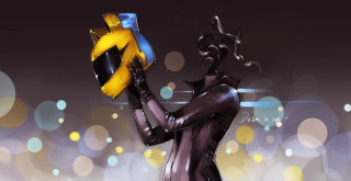 Woman yellow black object art - game art free wallpaper