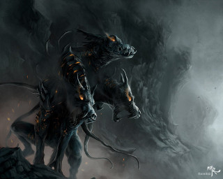 Demon creature horse cave flames - a creature free wallpaper