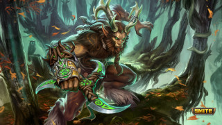 Fantasy character horned head sword - brom free wallpaper