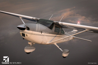 Small airplane cloudy sky wing - wing and a propeller free wallpaper