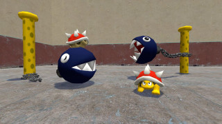 Cartoon characters yellow poles wall - dom qwek free wallpaper