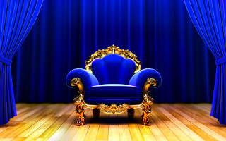 Blue chair blue curtain gold 3 - a blue curtain free wallpaper