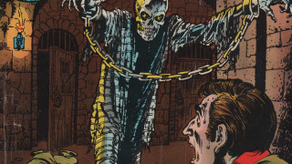 Skeleton chained man head hands - a comic book cover free wallpaper