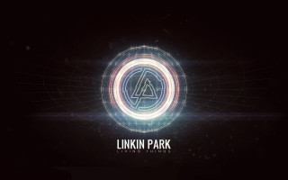 Dark neon circle link logo - purism free wallpaper
