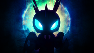 Glowing blue eye pokemon starry - dark background free wallpaper for desktop