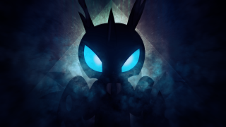 Dark glowing blue eyes demon - horn and horns free wallpaper