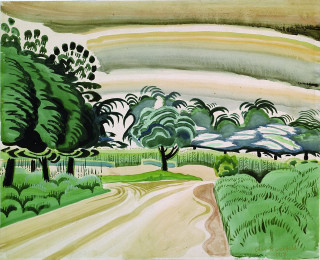 Dirt road trees grass rainbow - a rainbow in the sky free wallpaper