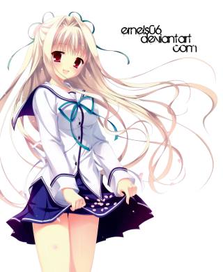 Girl longhair white shirt skirt - kyoto animation free wallpaper for mobile