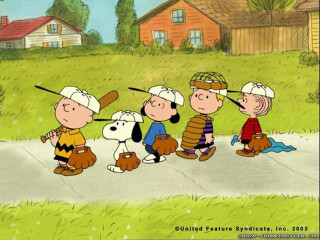 Cartoon characters playing baseball grass - charles schulz free wallpaper for desktop