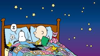 Cartoon person reading book bed 2 - nighttime free wallpaper