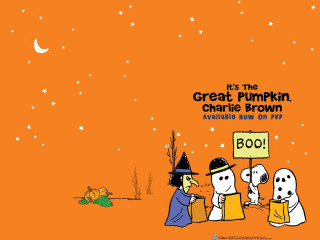 Cartoon ghosts holding sign with - charles schulz free wallpaper