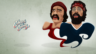 Bearded men cartoon chocolate chipping - a couple of men free wallpaper