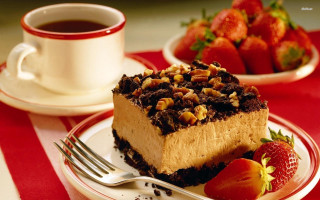 Cake plate fork coffee table 3 - strawberry free wallpaper for desktop