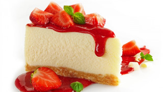 Cheesecake strawberries sauce dessert delicious - strawberry free wallpaper for desktop