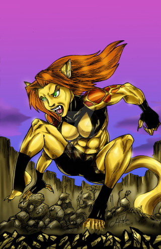 Cartoon woman demon body demon - giantess art free wallpaper for mobile