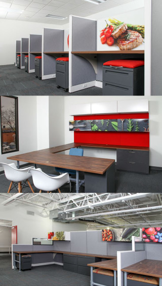 Office furniture variety positions colors - free 3d render wallpaper for mobile