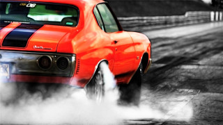 Red car black stripe driving 2 - the tire free wallpaper