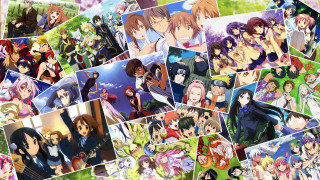 Anime collage faces hair colors - many free wallpaper