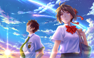 Couple people standing cloudy sky 3 - behind them free wallpaper