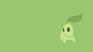 Green cartoon character leaf background - pixel art free wallpaper