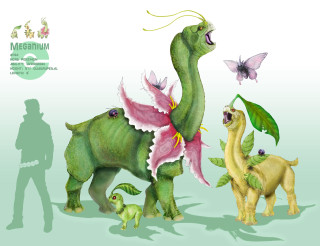 Dinosaurs man butterfly woman child - a child free wallpaper for desktop