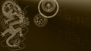 Dragon clock wall writing drawing - ding guanpeng free wallpaper