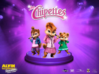Chipettes on stage purple lights - furry art free wallpaper