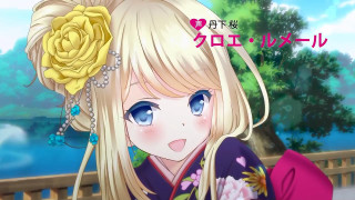 Woman flower hair smiling looking - her hair and a flower free wallpaper