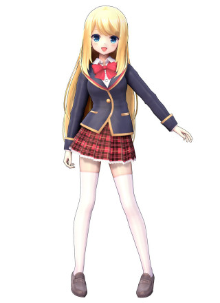 Girl school uniform arms out - her leg free wallpaper for mobile