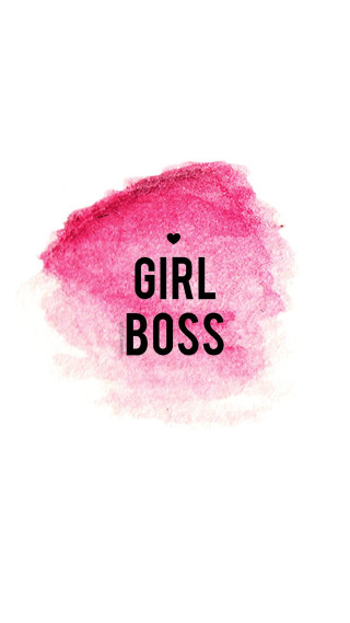 Pink watercolor girl boss cherry - black ink free wallpaper