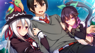 Anime characters sky background clouds 13 - official art free wallpaper for desktop