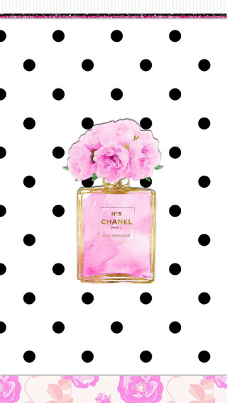 Pink perfume bottle flowers watercolor - pink flower free wallpaper for mobile