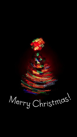 Christmas tree merry message dark - free christmas wallpaper for mobile